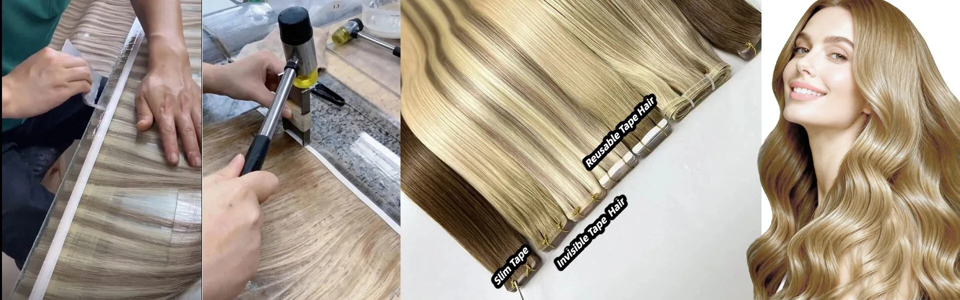 Extensiones de cabello con cinta adhesiva