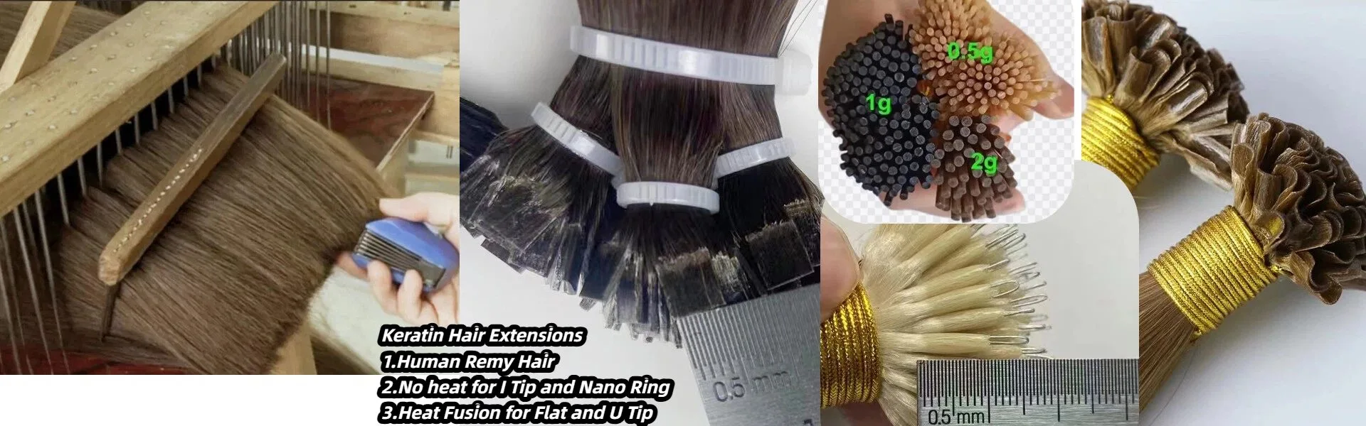 Extensiones de cabello con queratina