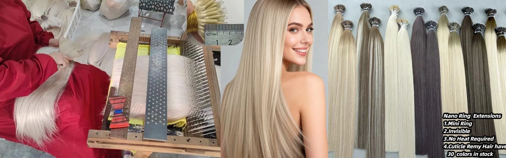 Extensiones de cabello con nanoanillo