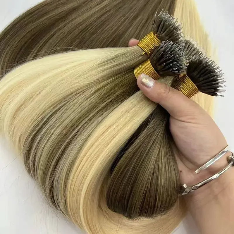 Extensiones de cabello con nanoperlas