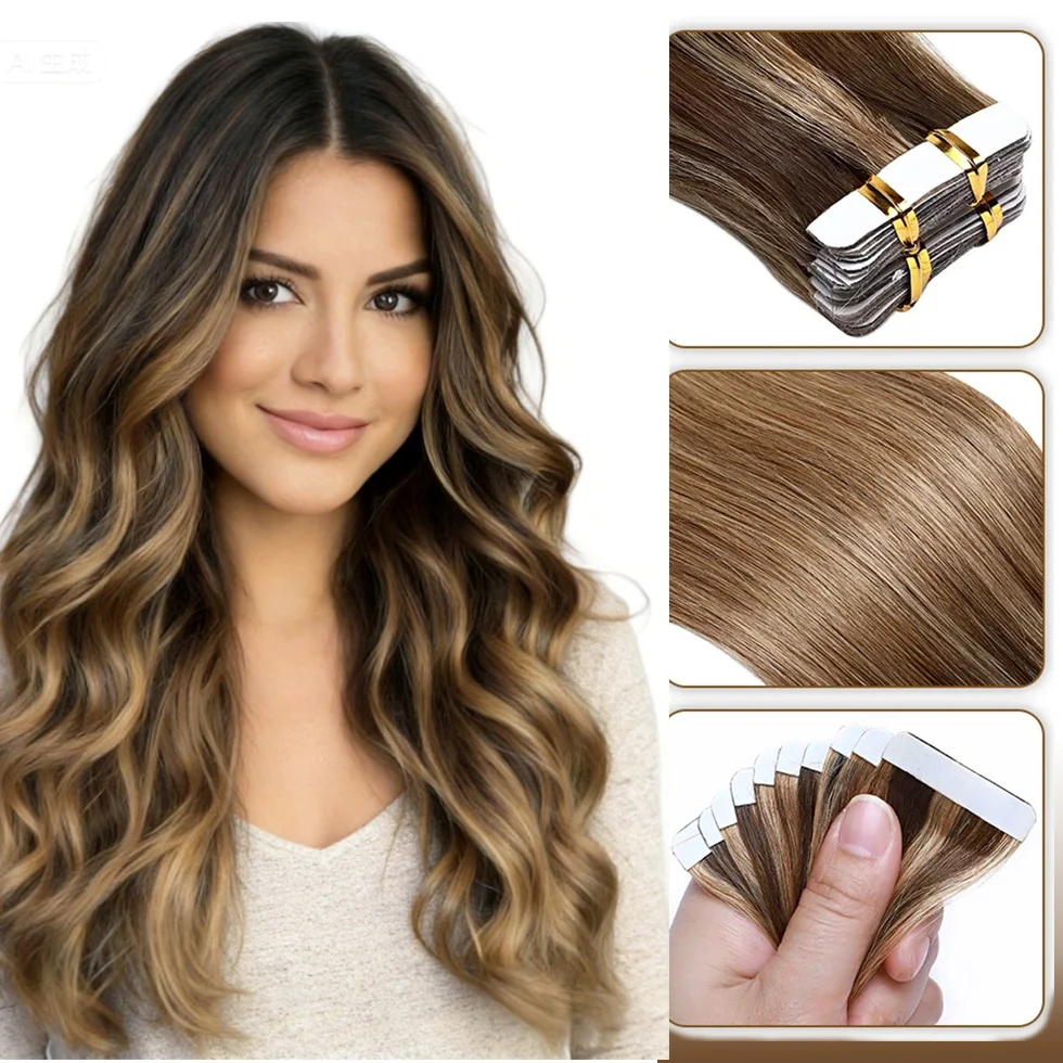 Extensiones de cabello con trama de cinta
